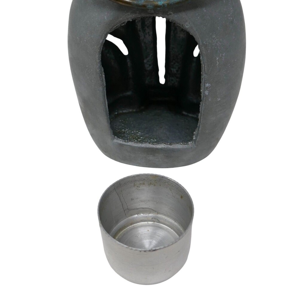 Mid Century Modern 1940s Cast Metal Cat Lantern Candle Holder Garden Sculpture - Picture 7 of 13